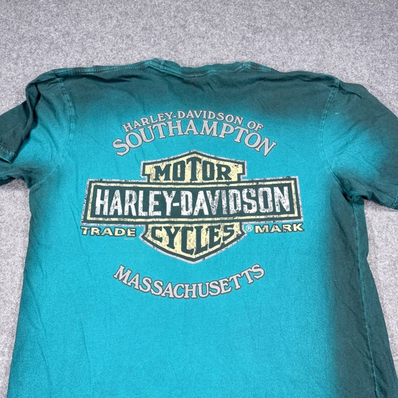 Harley-Davidson Other - Harley Davidson Southampton MA Ombre Teal Graphic T-Shirt Mens Large 2017